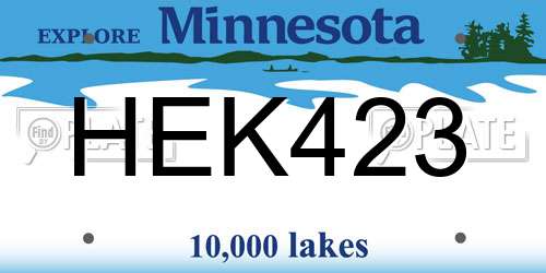 HEK423 Minnesota License Plate