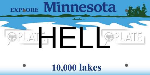 HELL Minnesota License Plate
