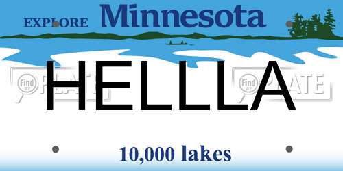 HELLLA Minnesota License Plate