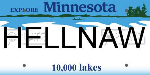 HELLNAW Minnesota License Plate