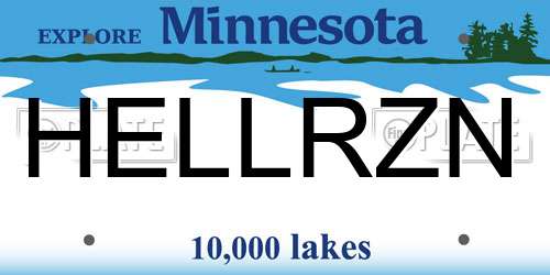 HELLRZN Minnesota License Plate