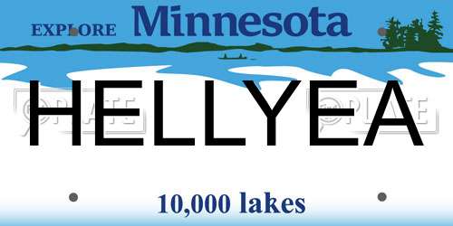 HELLYEA Minnesota License Plate