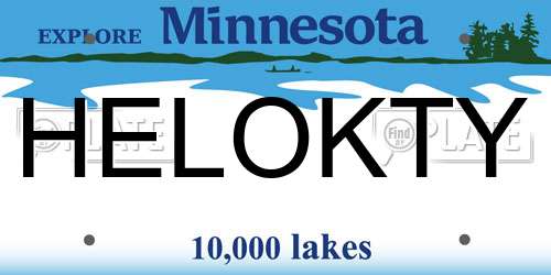 HELOKTY Minnesota License Plate
