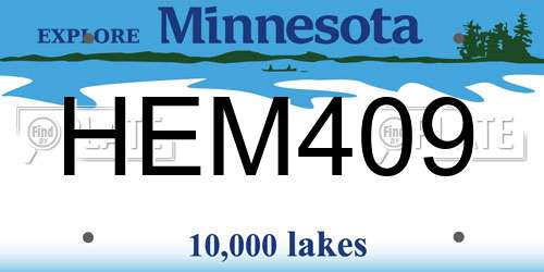 HEM409 Minnesota License Plate