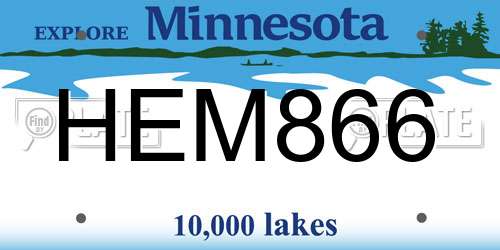 HEM866 Minnesota License Plate