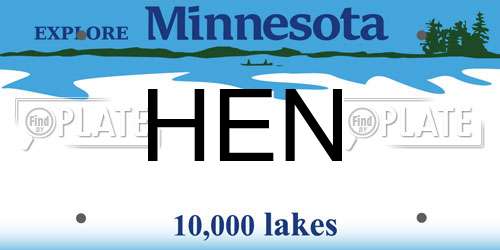 HEN Minnesota License Plate