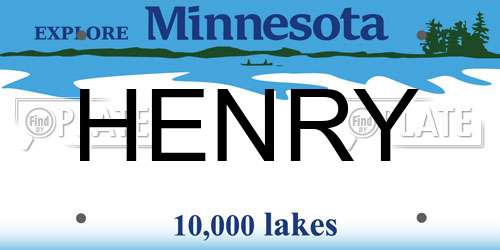 HENRY Minnesota License Plate