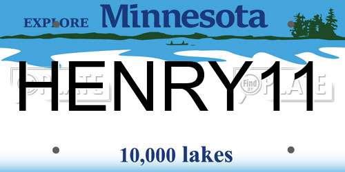 HENRY11 Minnesota License Plate