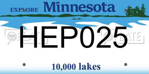 HEP025 Minnesota License Plate