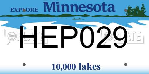 HEP029 Minnesota License Plate