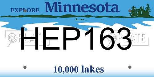 HEP163 Minnesota License Plate