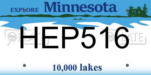 HEP516 Minnesota License Plate