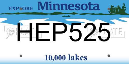 HEP525 Minnesota License Plate