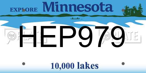 HEP979 Minnesota License Plate
