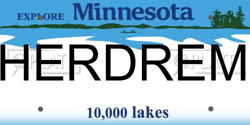 HERDREM Minnesota License Plate