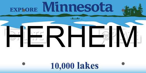 HERHEIM Minnesota License Plate