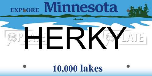 HERKY Minnesota License Plate