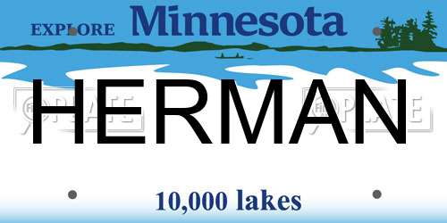 HERMAN Minnesota License Plate