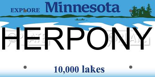 HERPONY Minnesota License Plate