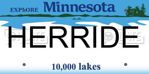 HERRIDE Minnesota License Plate