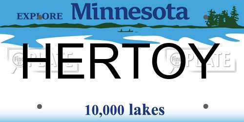 HERTOY Minnesota License Plate