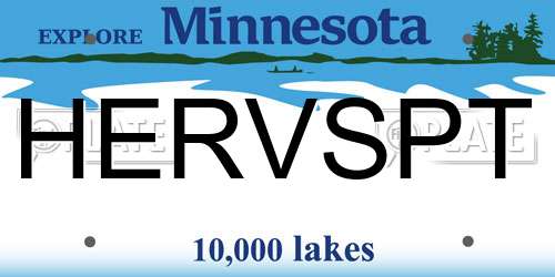 HERVSPT Minnesota License Plate