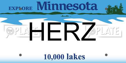 HERZ Minnesota License Plate