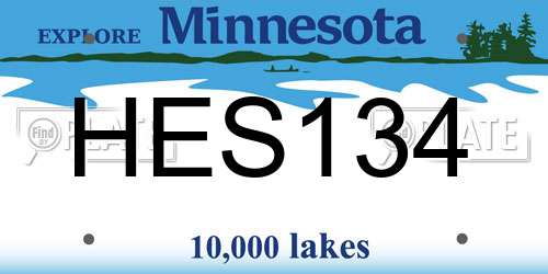 HES134 Minnesota License Plate