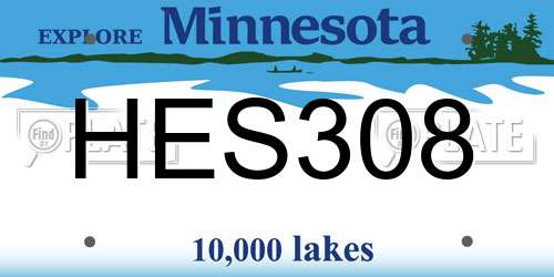 HES308 Minnesota License Plate
