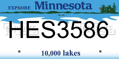 HES3586 Minnesota License Plate