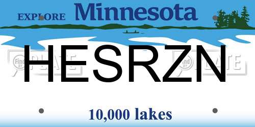 HESRZN Minnesota License Plate