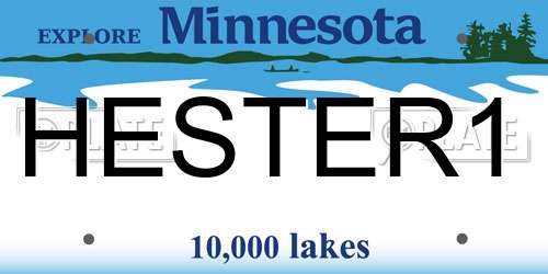 HESTER1 Minnesota License Plate