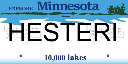 HESTERI Minnesota License Plate