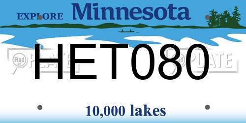 HET080 Minnesota License Plate