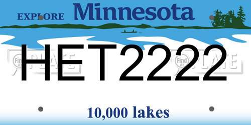 HET2222 Minnesota License Plate