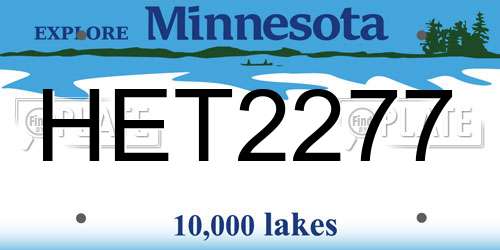 HET2277 Minnesota License Plate