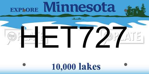 HET727 Minnesota License Plate