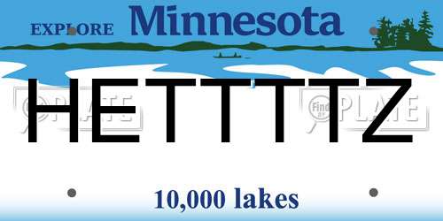 HETTTTZ Minnesota License Plate