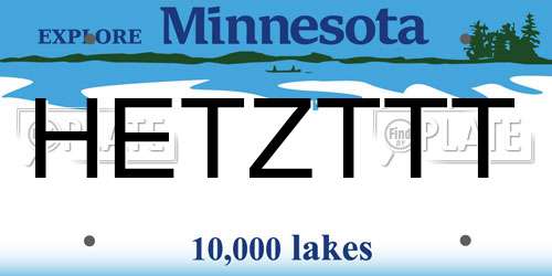 HETZTTT Minnesota License Plate