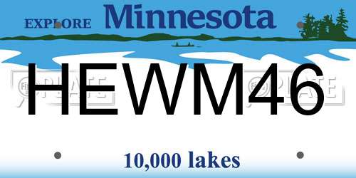 HEWM46 Minnesota License Plate