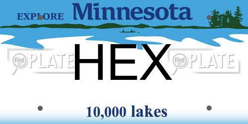 HEX Minnesota License Plate