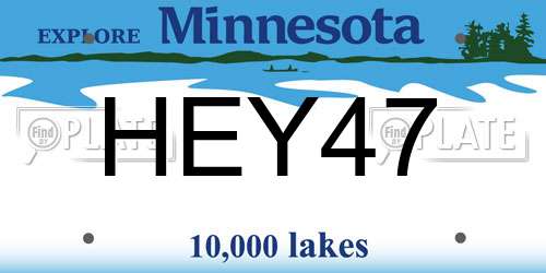 HEY47 Minnesota License Plate