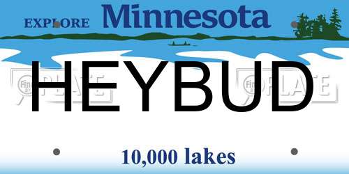HEYBUD Minnesota License Plate