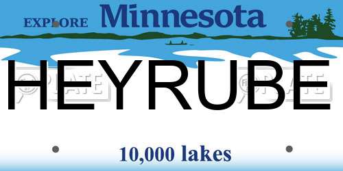 HEYRUBE Minnesota License Plate