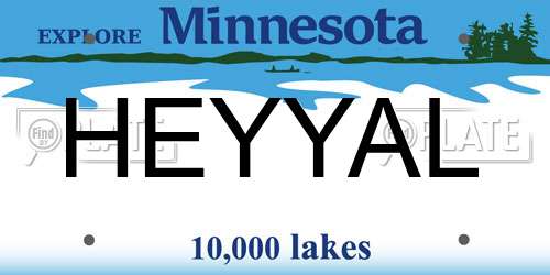 HEYYAL Minnesota License Plate