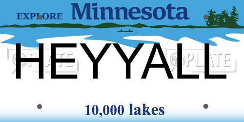 HEYYALL Minnesota License Plate