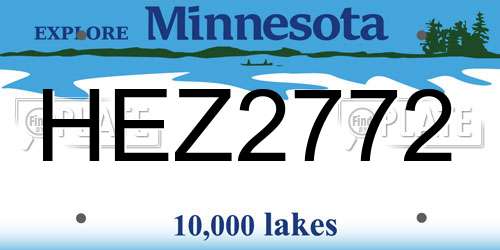 HEZ2772 Minnesota License Plate