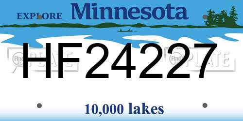 HF24227 Minnesota License Plate