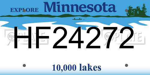 HF24272 Minnesota License Plate