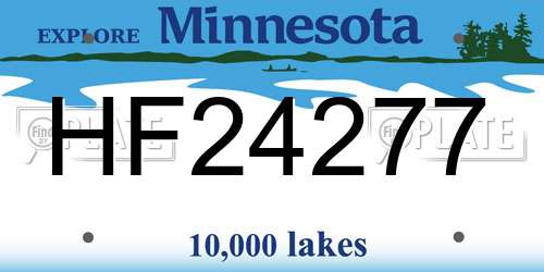 HF24277 Minnesota License Plate
